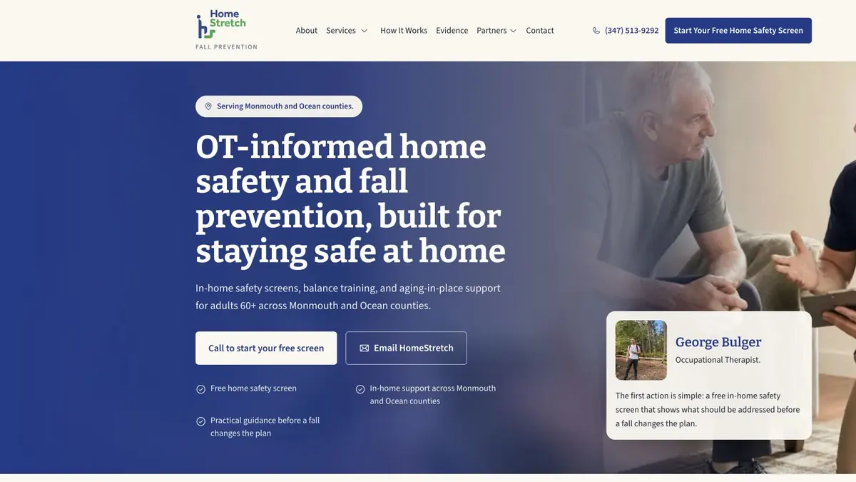 HomeStretch Fall Prevention website