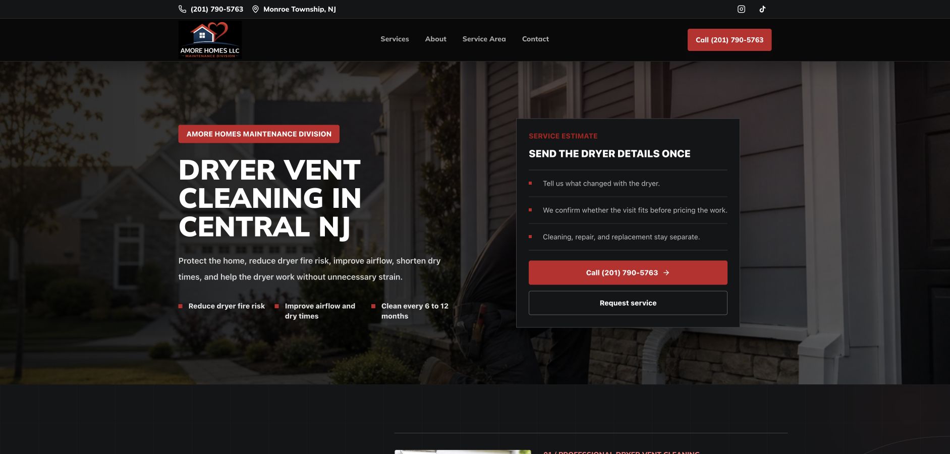 Amore Maintenance website