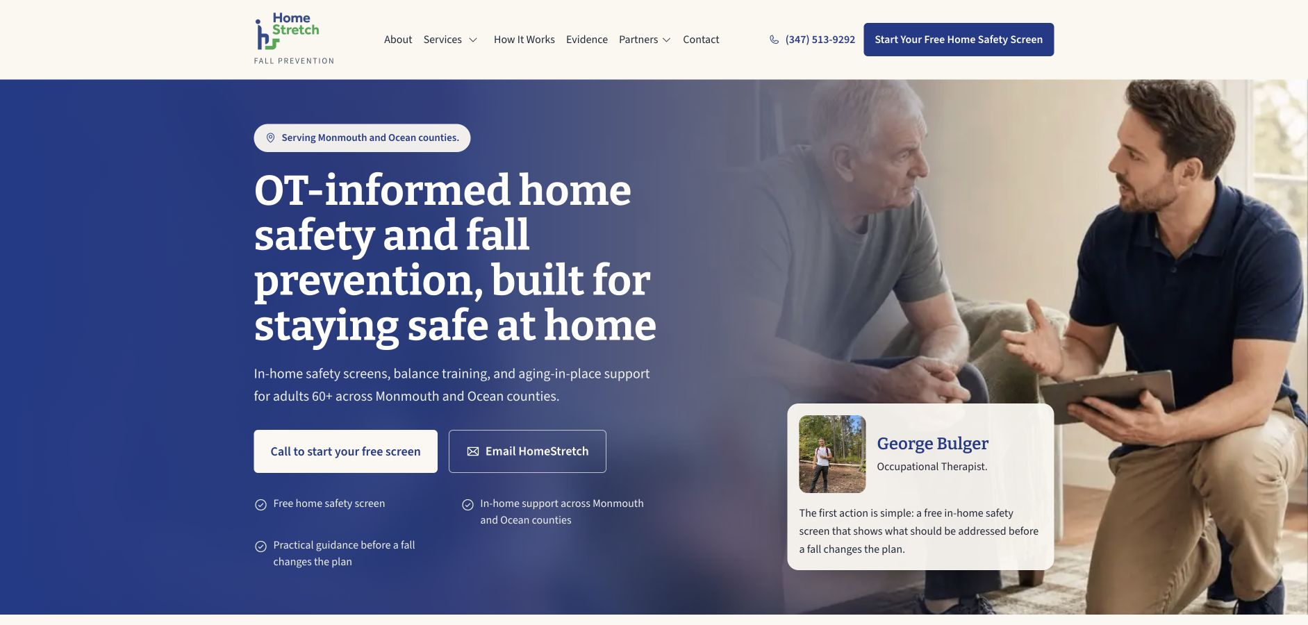 HomeStretch Fall Prevention website